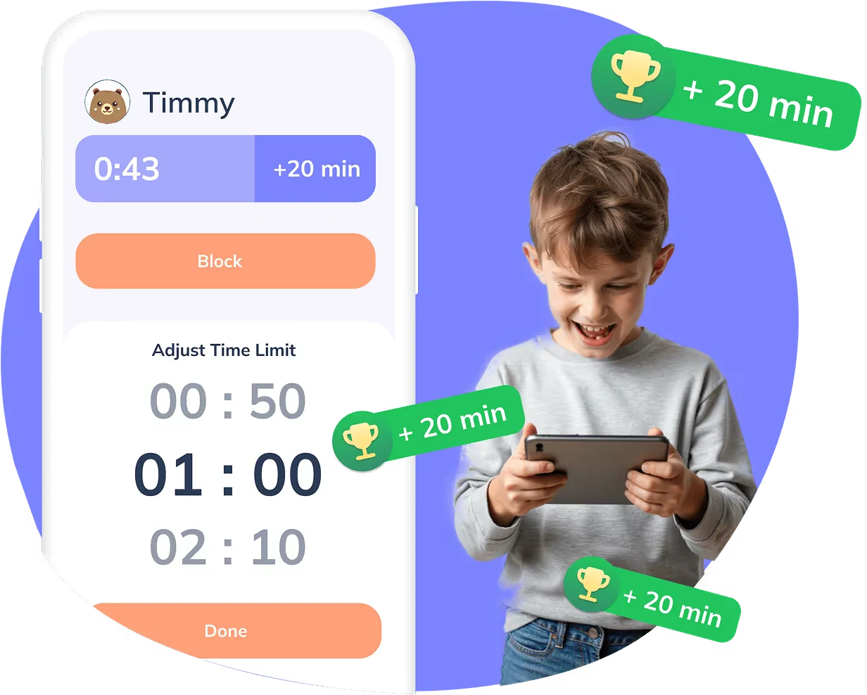 Kids earn phone time through tasks and good habits