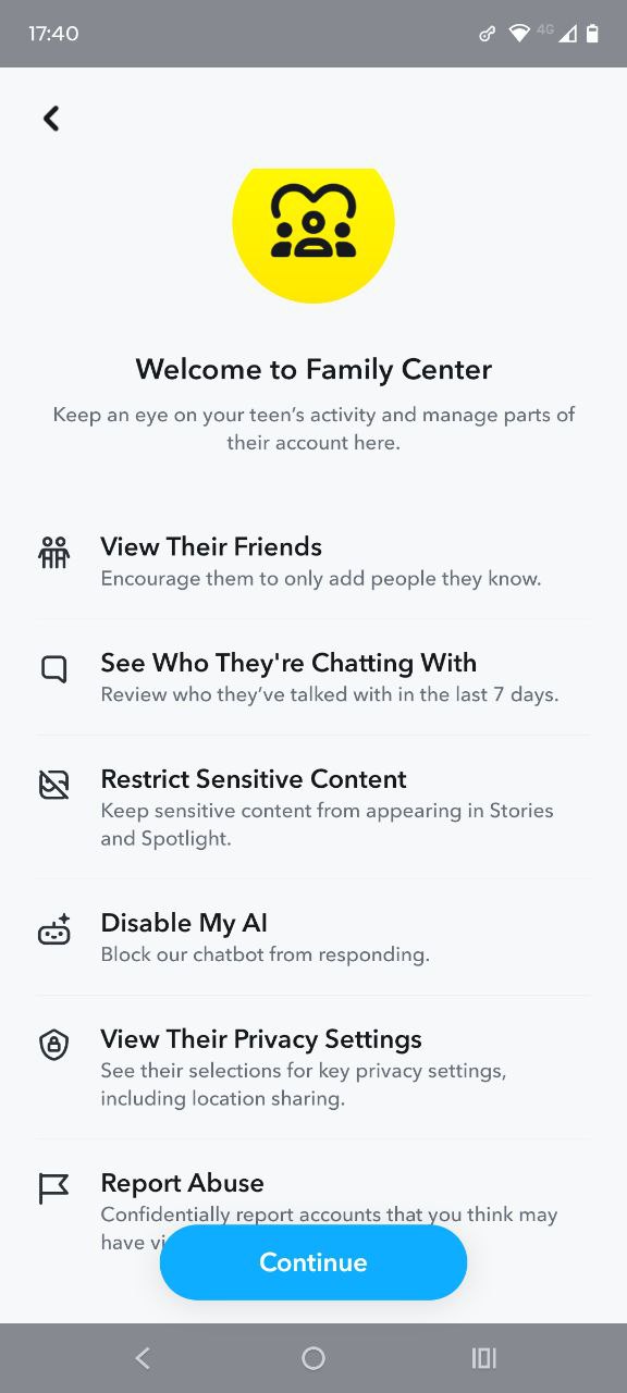 Snapchat's Family Center